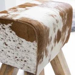 Ziegenfell Hocker Metallo