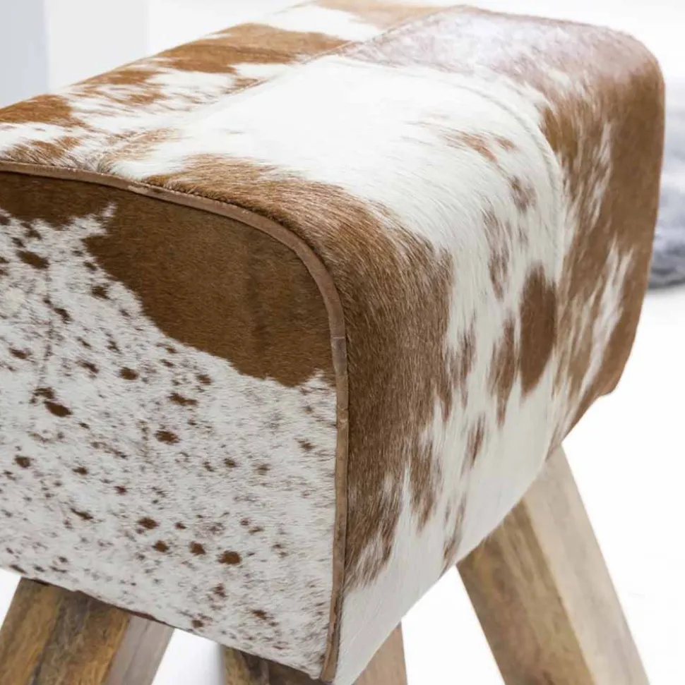 Ziegenfell Hocker Metallo