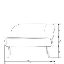 Zweisitzer Lounge Sofa Merkur