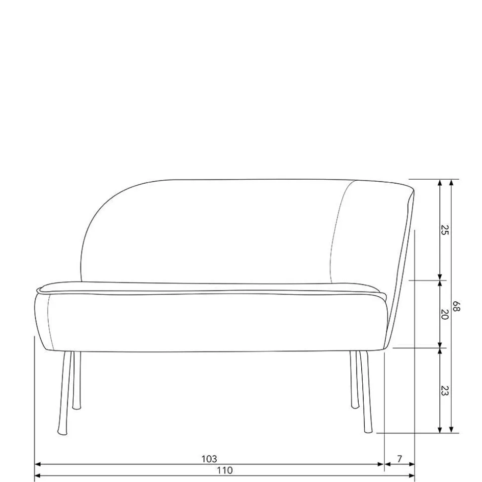 Zweisitzer Lounge Sofa Merkur