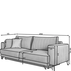 Zweisitzer Schlafsofa Seborgia