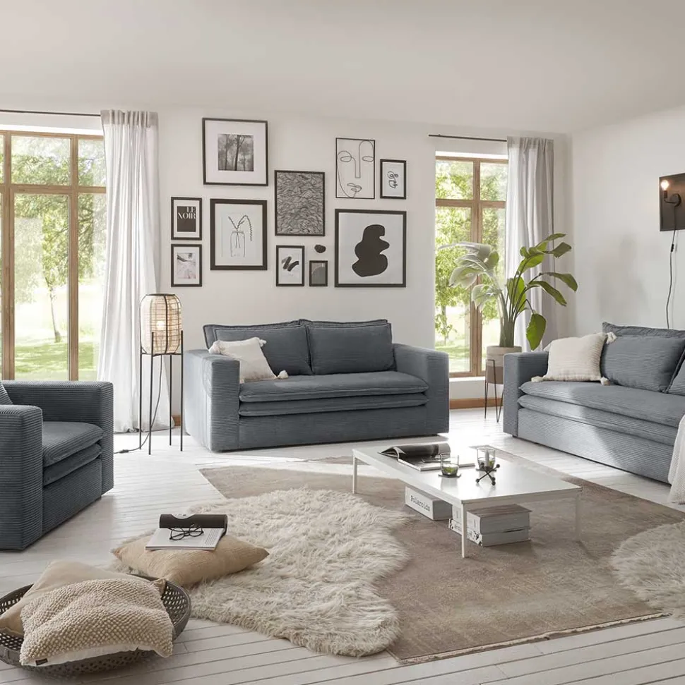 Zweisitzer Sofa Anthrazit Eltusa