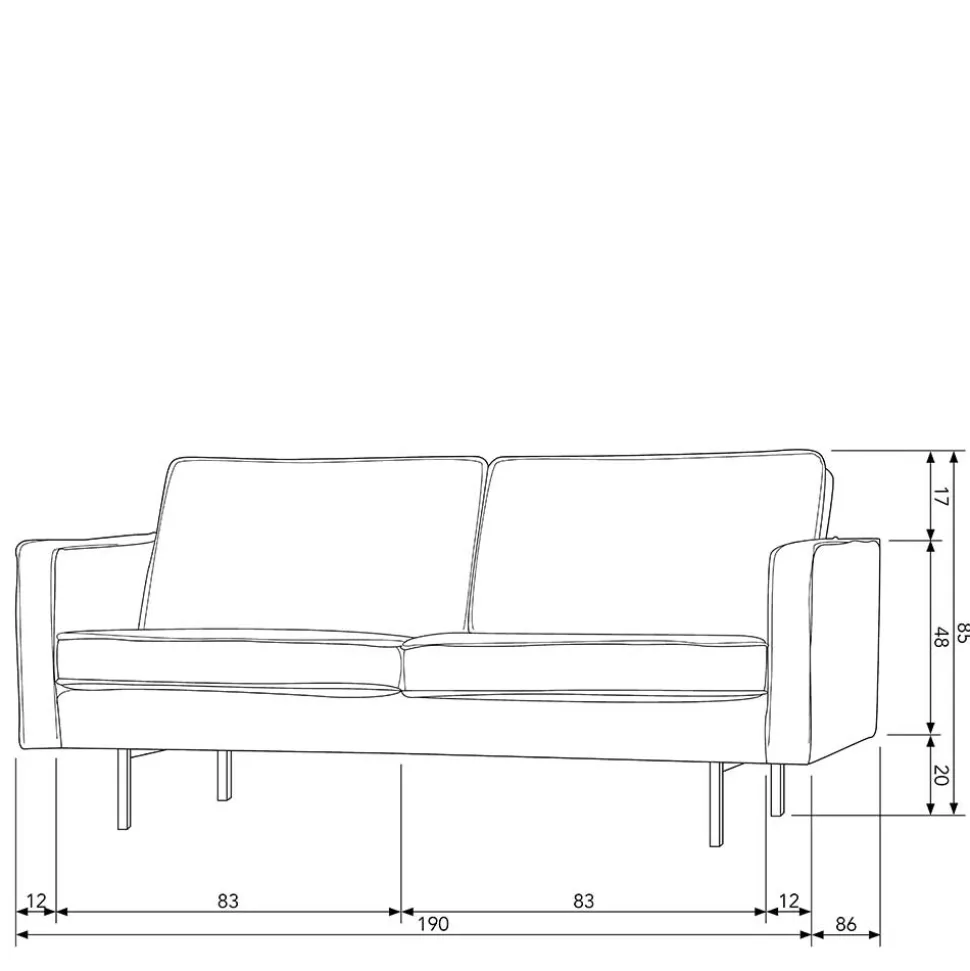 Zweisitzer Sofa Retrostil Catanias
